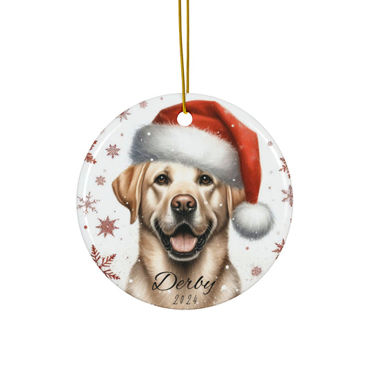 Christmas Labrador Retriever Ceramic Ornament